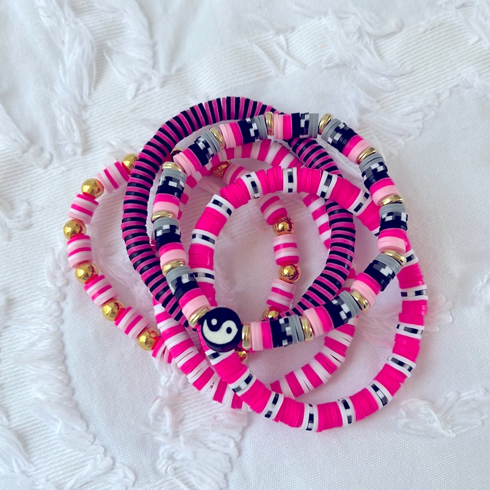 Set of 7” Clay Bead Bracelets